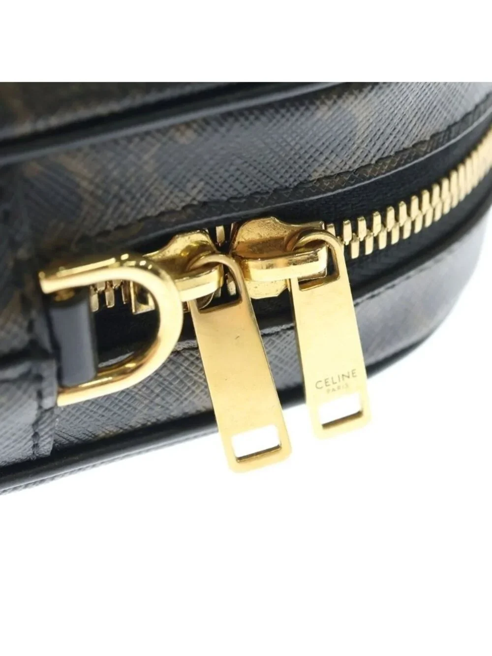 Celine Triomphe Leather Briefcase Business Brown
